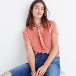 **Closet clear out** Madewell velvet tie neck top
